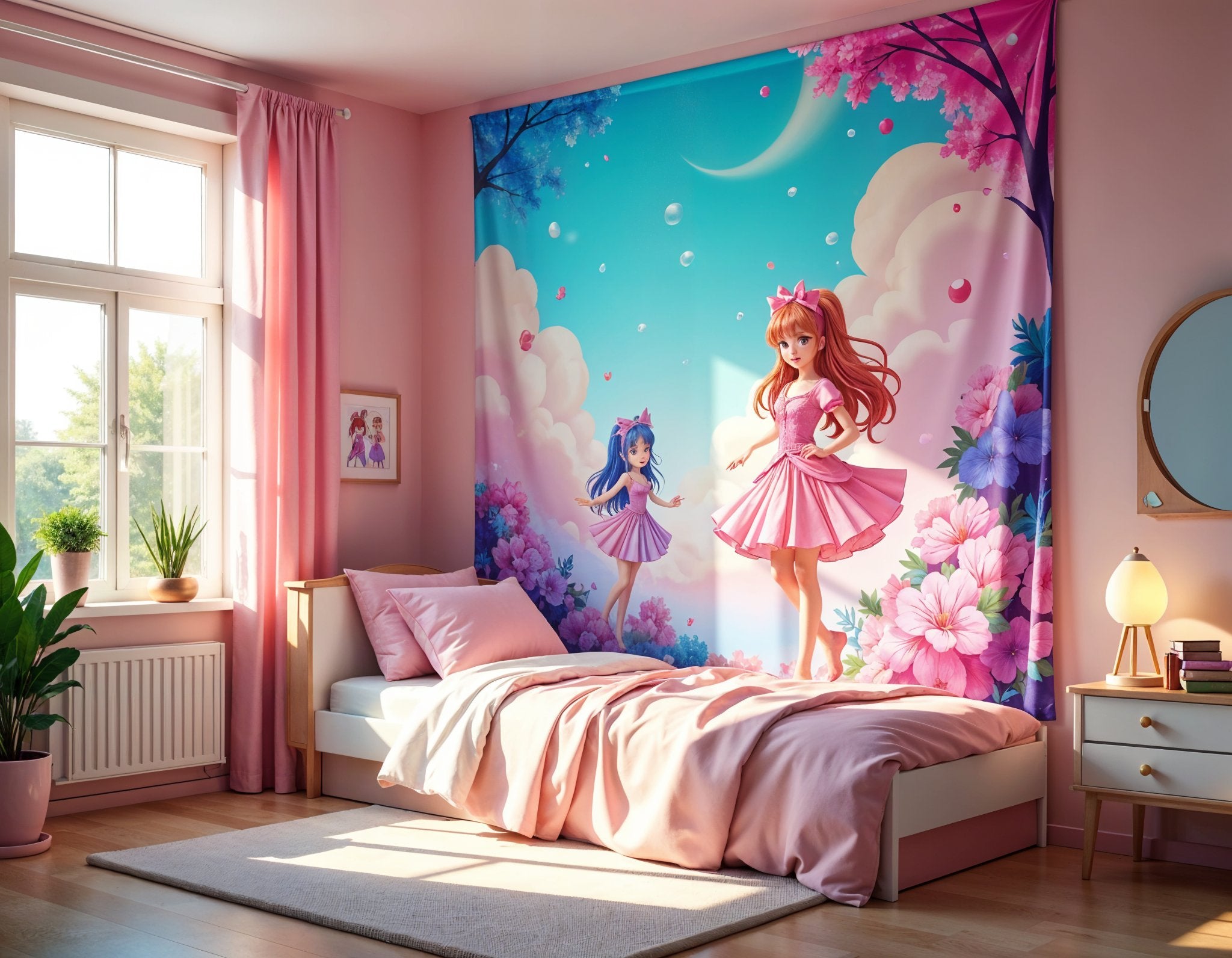 Mädchen Zimmer Wand Deko Stoff