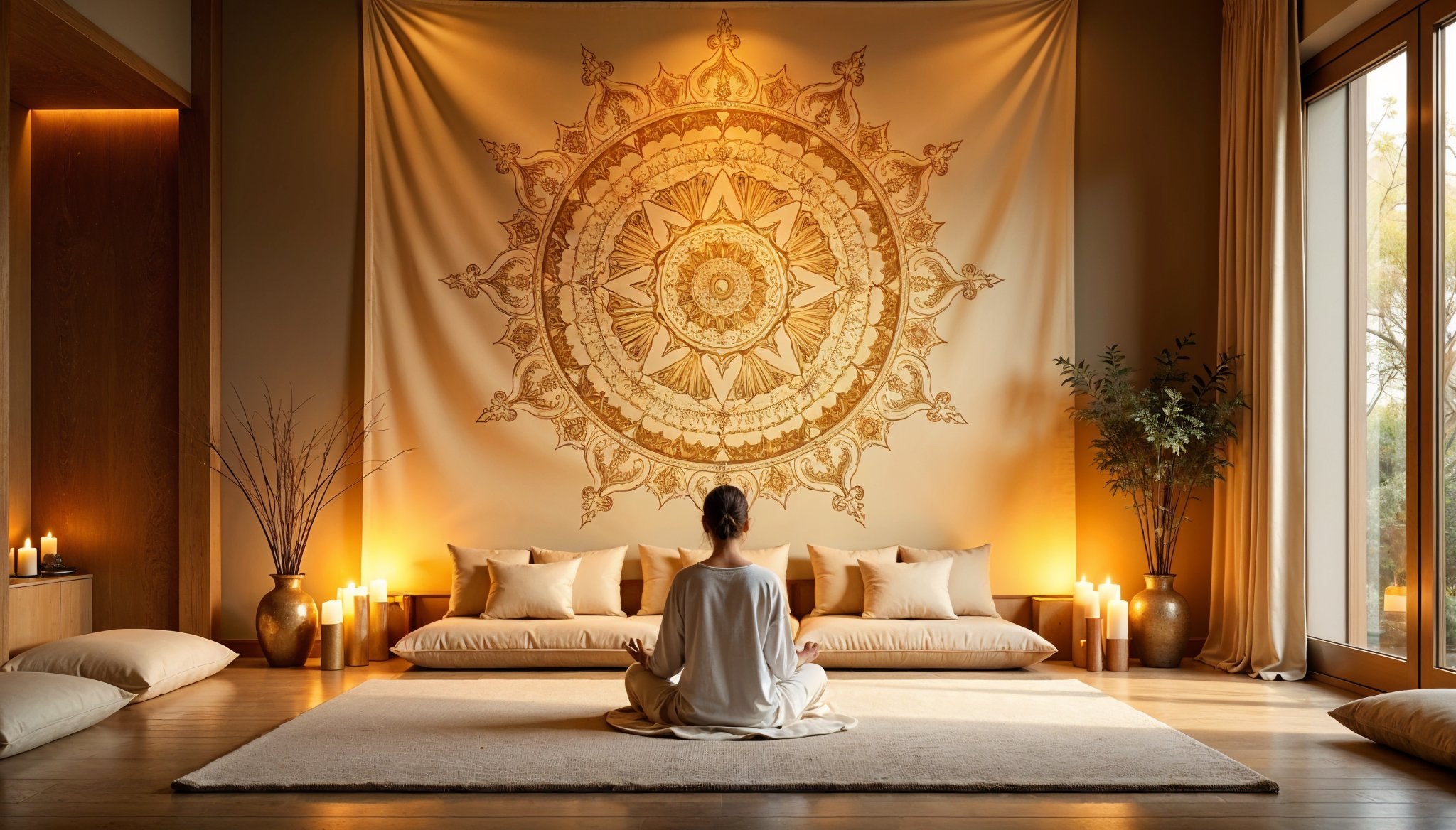 Yoga Meditation Mandala Wandtuch