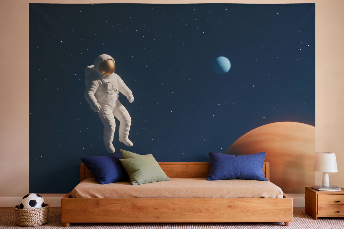 Wandtuch XXL Astronaut im Weltall als Wanddeko im Jungen-Kinderzimmer