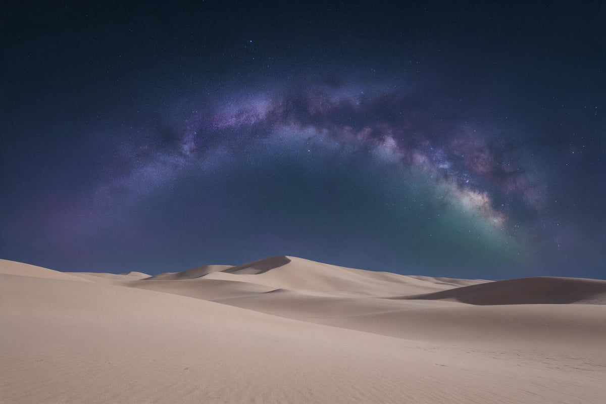 Galaxie über der Wüste Wandtuch Motiv