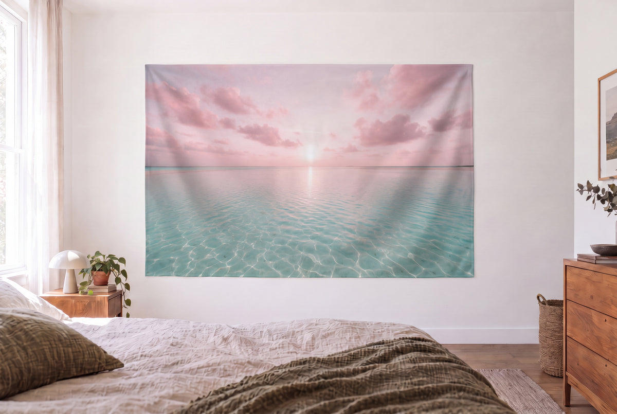 Rosa Strand Wandtuch Lifestyle