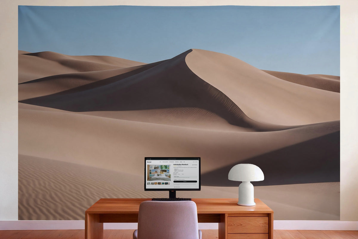 Decoración de pared en la oficina detrás del escritorio: tapiz de tela Dunas de arena en el desierto