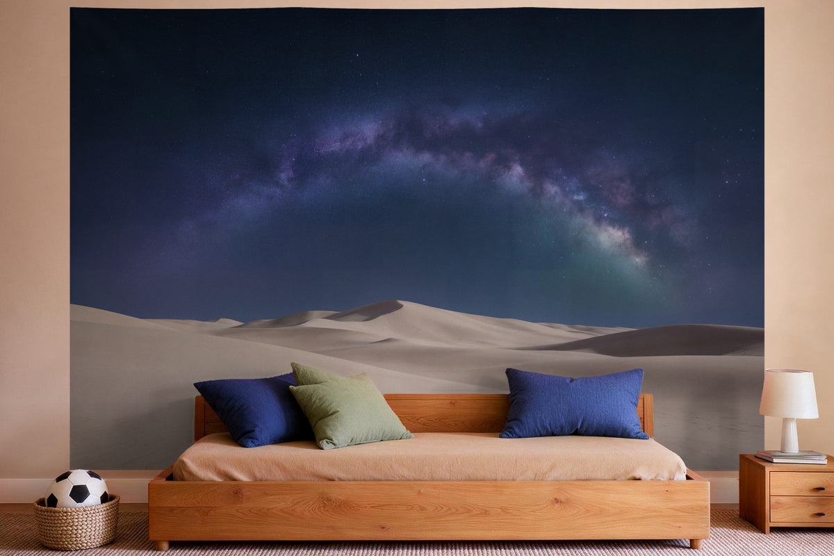 Wandtuch XXL Galaxie über der Wüste als Wanddeko im Jungen-Kinderzimmer