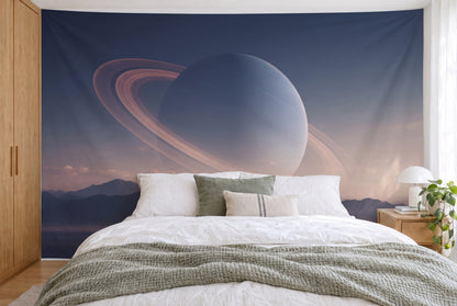 Planet am Horizont Wandtuch XXL