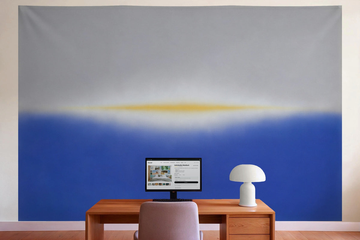 Tenture murale XXL Horizon en champs de couleur en déco murale dans le bureau derrière la table de travail